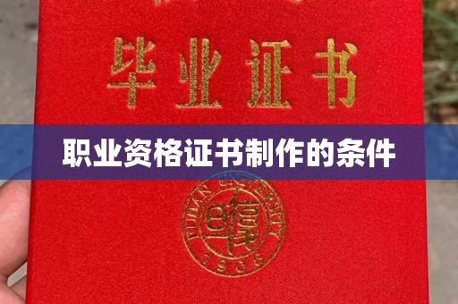卫滨职业资格证书制作的条件