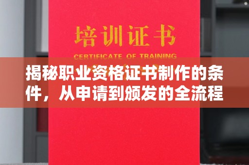 卫滨揭秘职业资格证书制作的条件，从申请到颁发的全流程解析