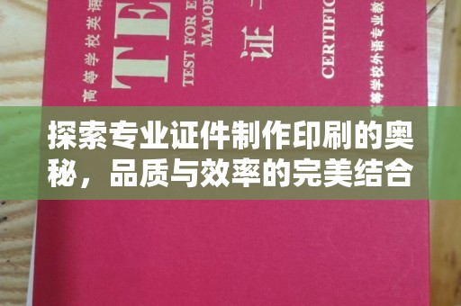 卫滨探索专业证件制作印刷的奥秘，品质与效率的完美结合