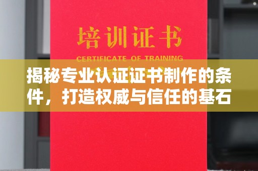 卫滨揭秘专业认证证书制作的条件，打造权威与信任的基石