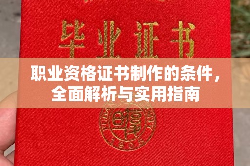 卫滨职业资格证书制作的条件，全面解析与实用指南